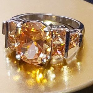 STERLING SILVER 925 CITRINE RING SIZE: 7